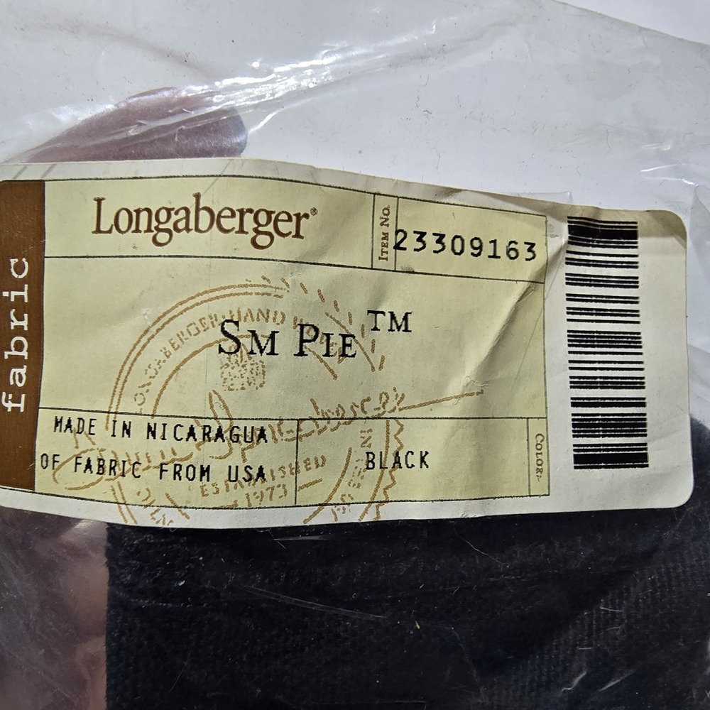 Longaberger Ebony Black Solid Small Pie Basket Liner #23309163